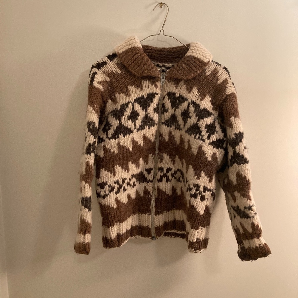 Vintage Cowichan Zip Cardigan Small - Picture 1 of 3
